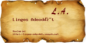 Linges Adeodát névjegykártya